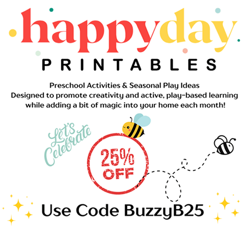 Flyer for 25% off at Happyday printables